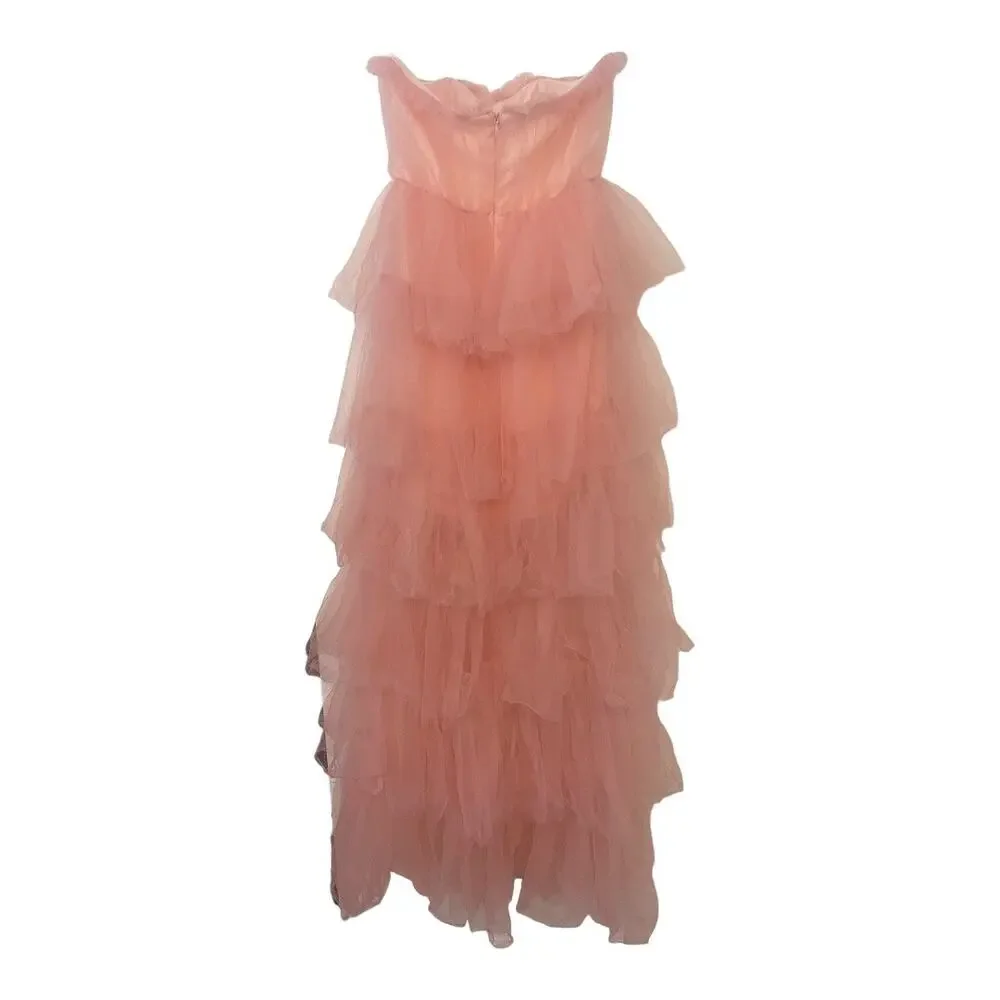 Lovers and Friends Bobbit Gown Strapless Tiered Ruffle Tulle Bridal Wedding XS - Picture 16 of 16